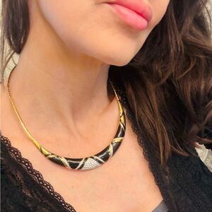 Monet vintage Gold and Black Necklace